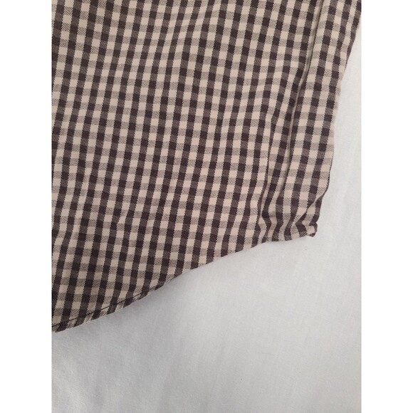 Banana Republic Mens Size L Brown Check Button Down Shirt Long Sleeve - Picture 4 of 9